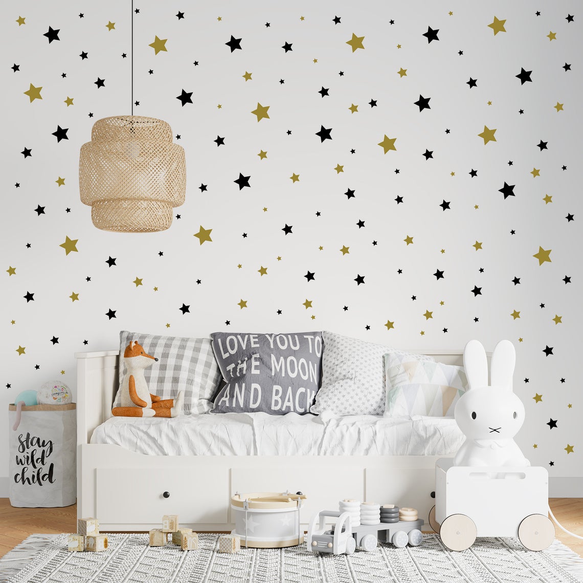 Baby Nursery Labels - الكرتون 65 قطعة ستار الجدار ملصق