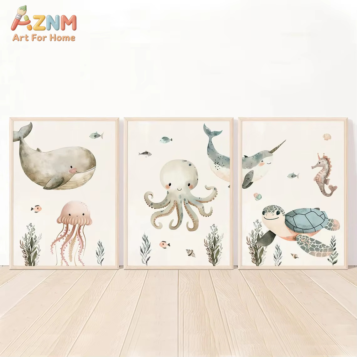 Baby Nursery Paintings - لوحة فنية قماشية من AZNM بتصميم