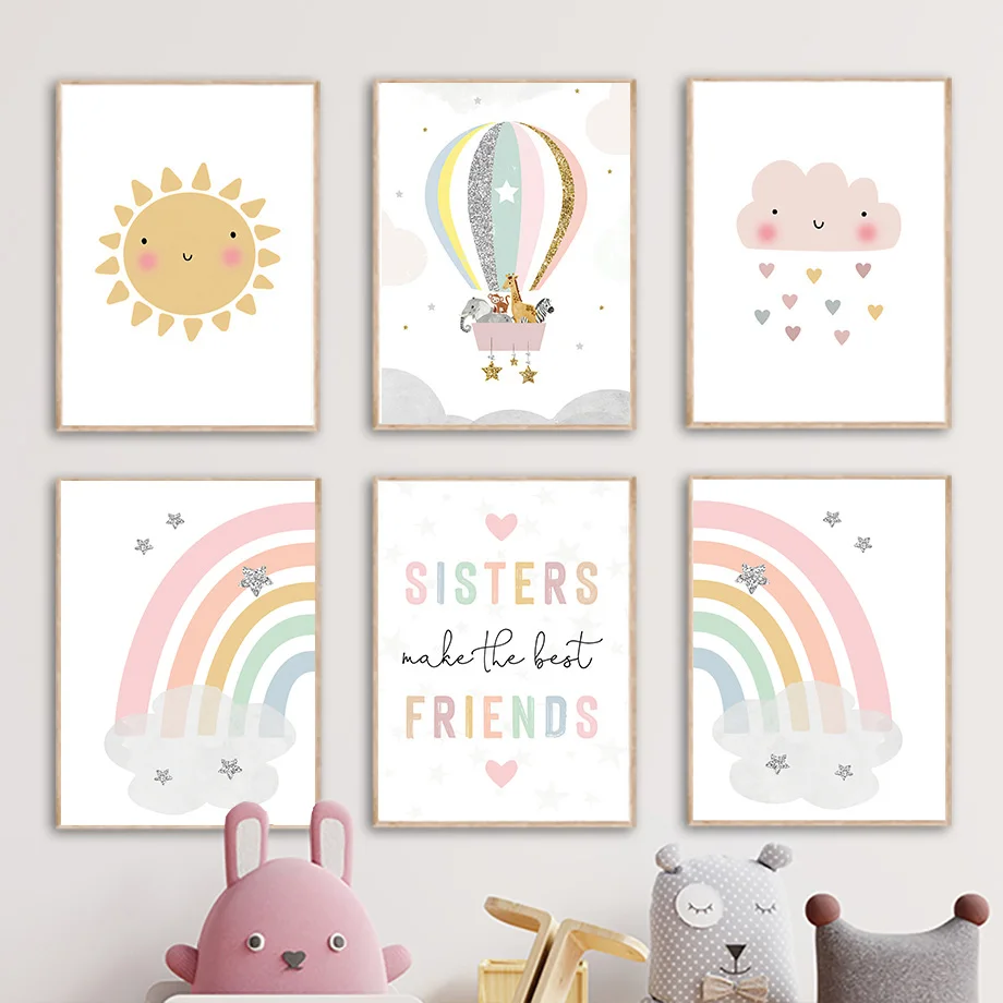 Baby Nursery Girl Room - ملصقات وطباعات جدارية على الطراز الاسكندنافي