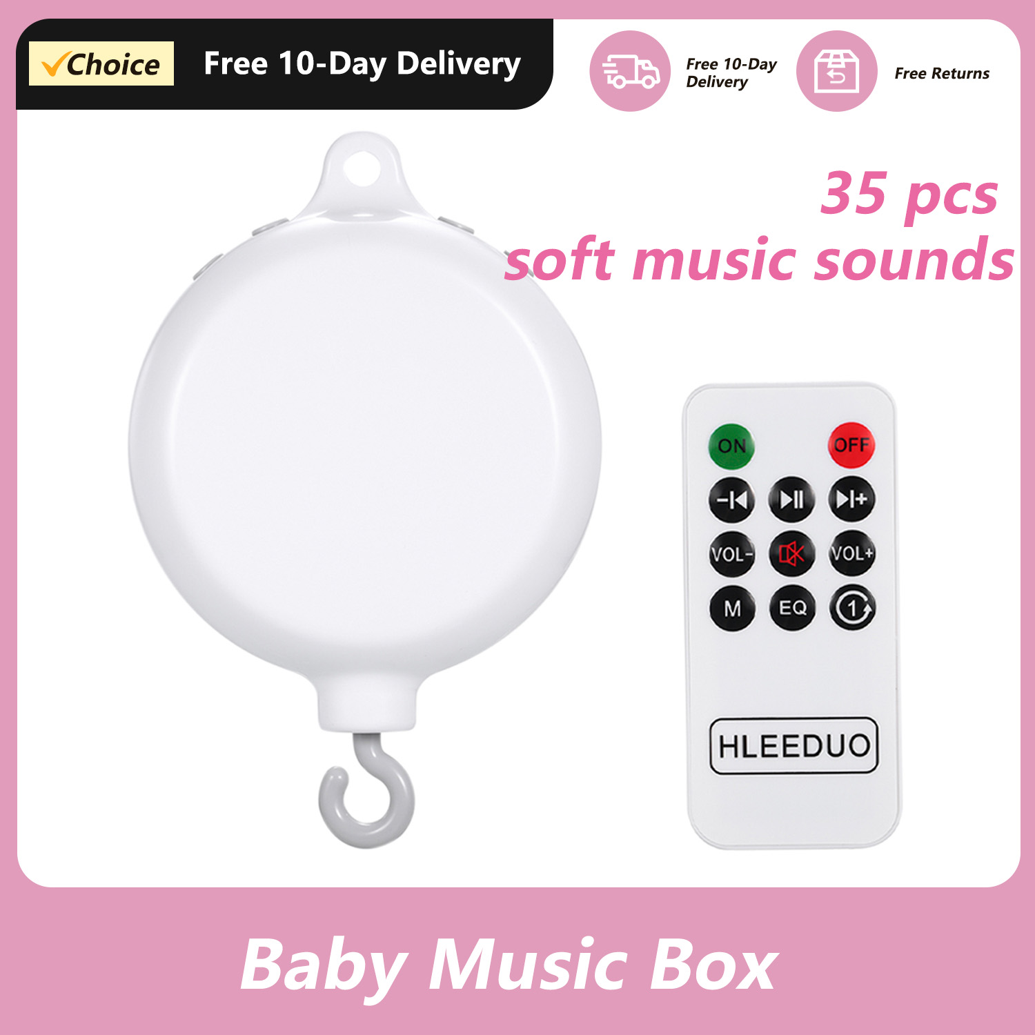 Crib Mobile Musical - لعبة سرير أطفال دوار ، صندوق