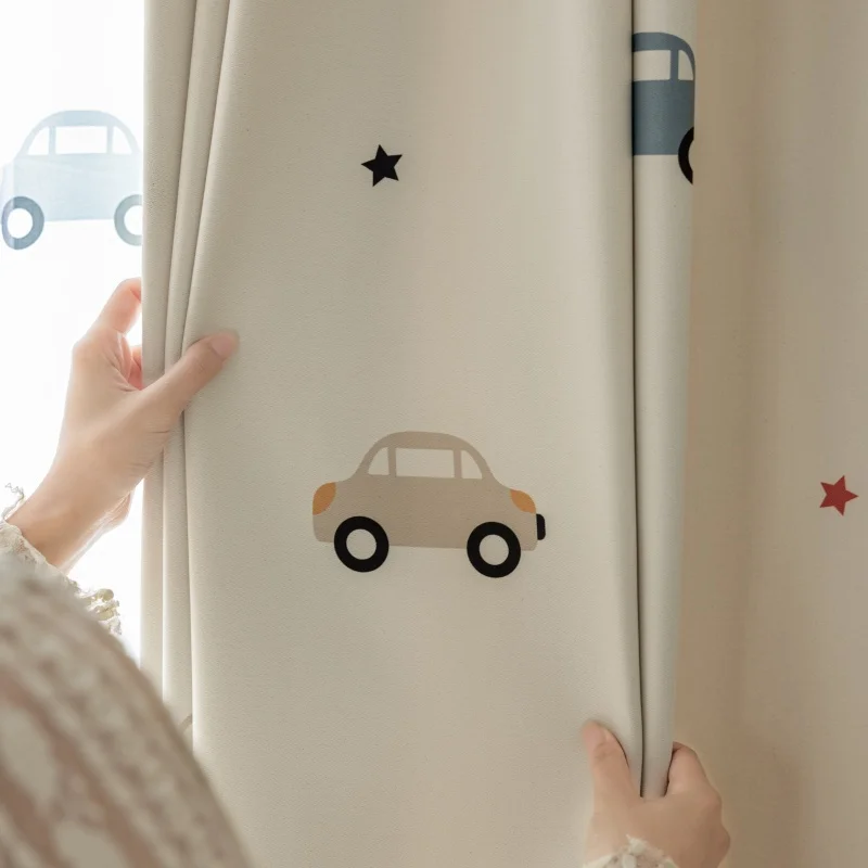 Blackout Curtain Nursery - كارتون لطيف طباعة نمط السيارة تعتيم