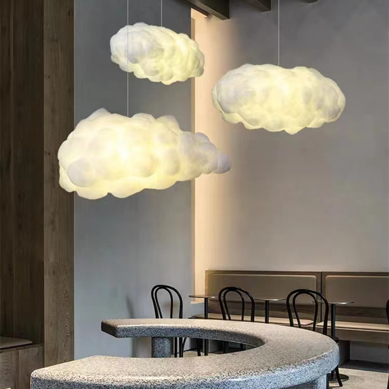 Baby Nursery Chandelier - الشمال clound الثريا الإبداعية Led الأبيض