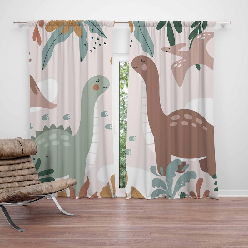 Blackout Curtain Nursery - ديناصور الحضانة الستائر دينو الاطفال غرفة