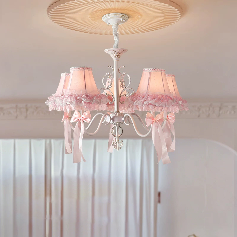 Baby Nursery Chandelier - ثريا غرفة الأميرة للفتيات، مصابيح قماشية