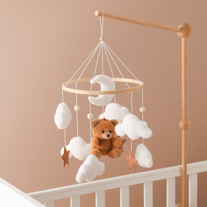 Crib Mobile Musical - لعبة موبايل خشبية لسرير الأطفال، جرس