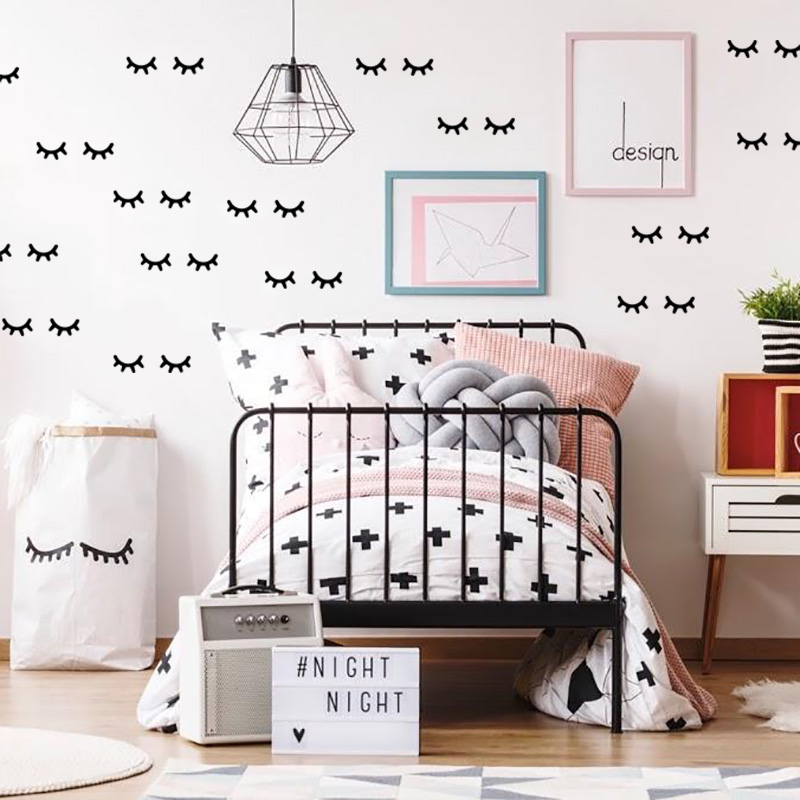 Baby Nursery Girl Room - ملصقات جدارية لرموش لتزيين غرفة الأطفال