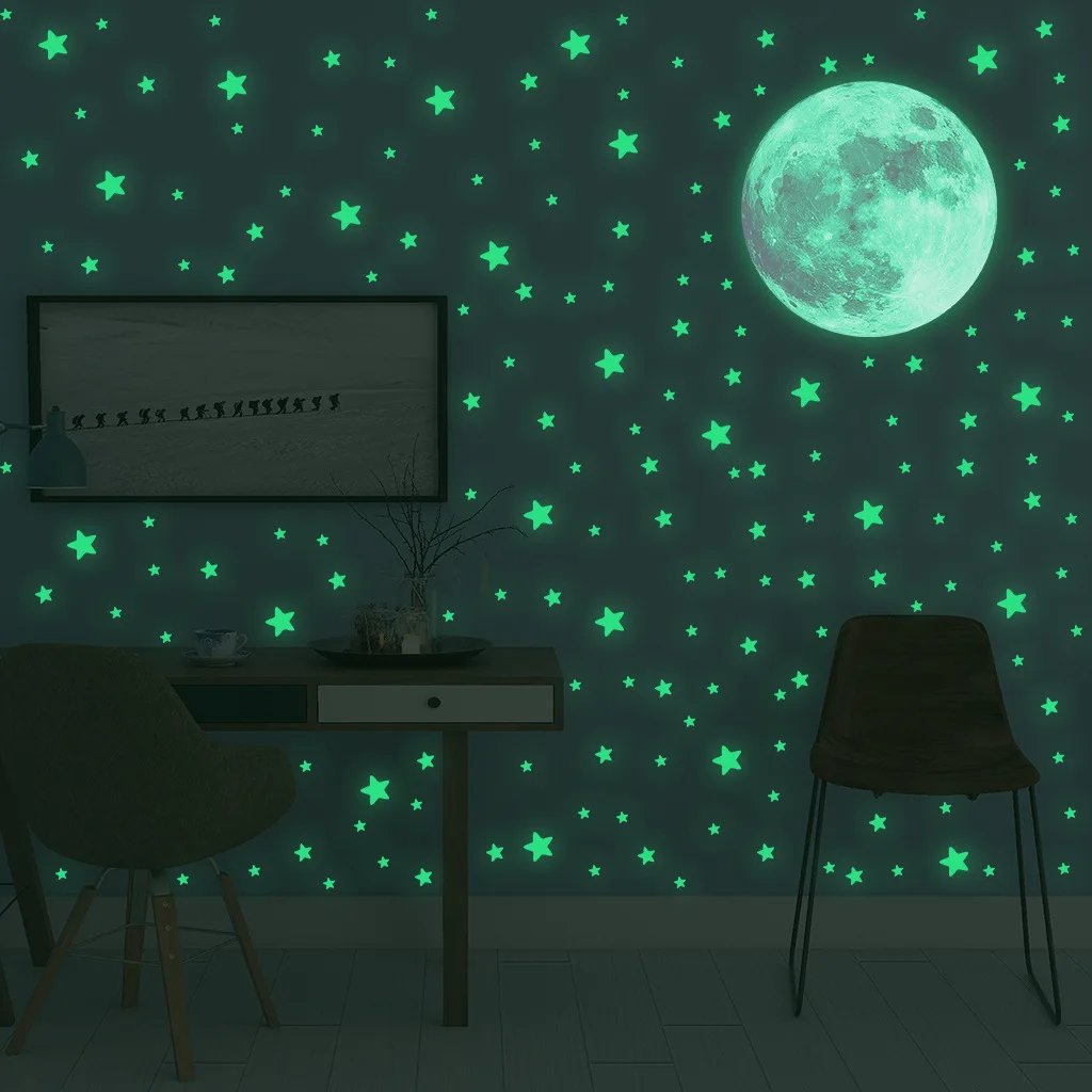 Wall Decal Nursery - ملصقات جدارية مضيئة على شكل نجوم