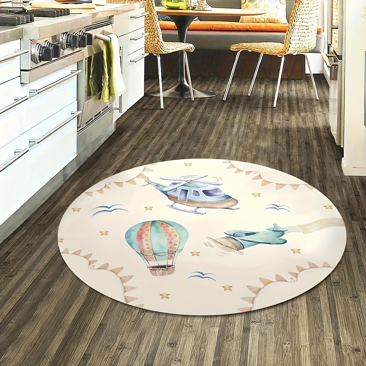 سجادة لعب دائرية بتصميم منطاد  - مراجعة Baby Nursery Mat وسعره