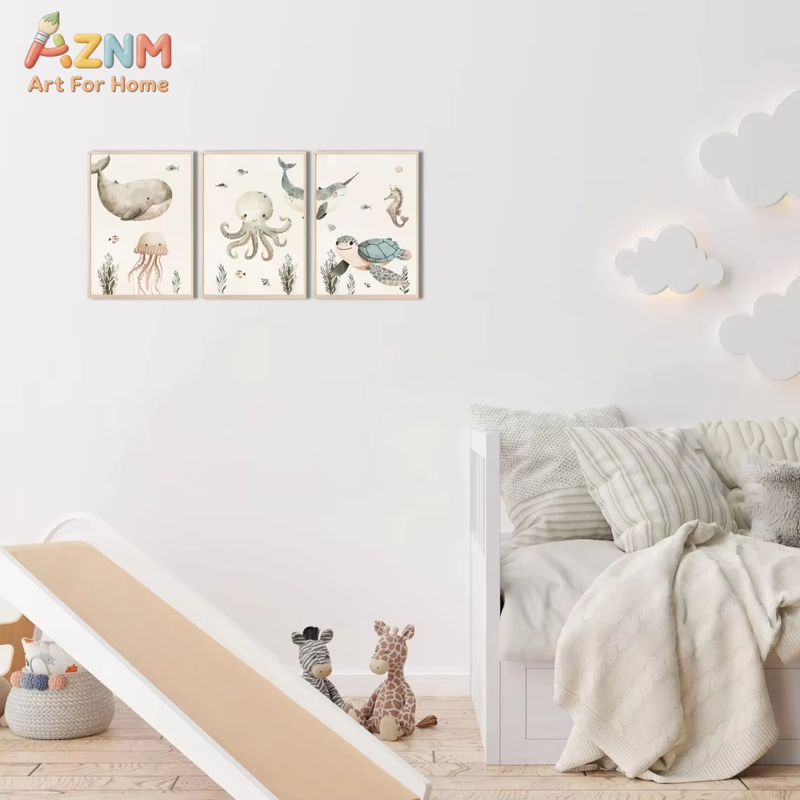 لوحة فنية قماشية من AZNM بتصمي - مراجعة Baby Nursery Paintings وسعره