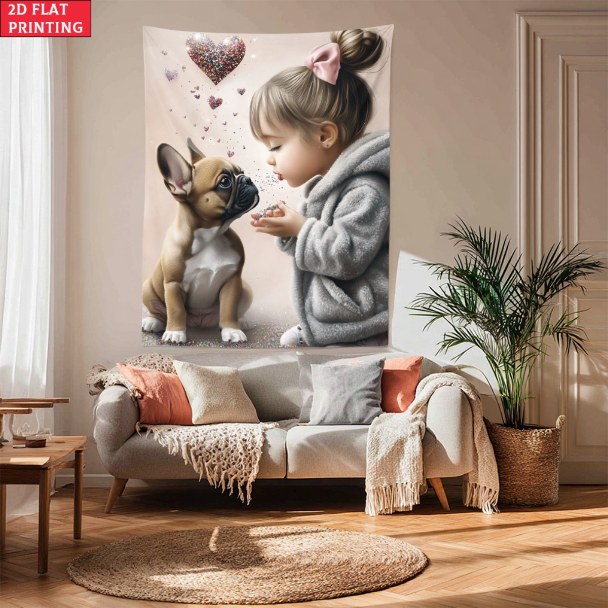 فتاة مع البلدغ الفرنسي جرو الق - مراجعة Baby Nursery Girl Room وسعره
