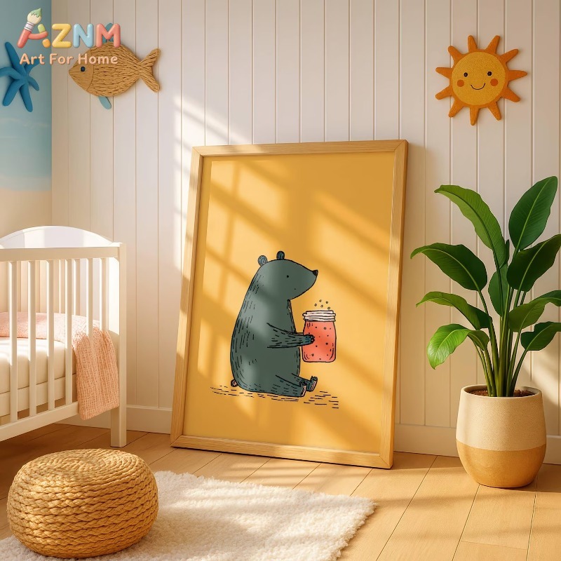 بوهو الكرتون لطيف قوس قزح الدب - مراجعة Baby Nursery Labels وسعره