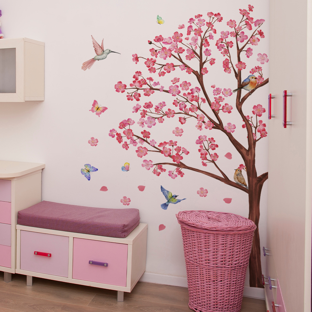 ملصقات حائط على شكل زهرة الطيو - مراجعة Baby Nursery Girl Room وسعره