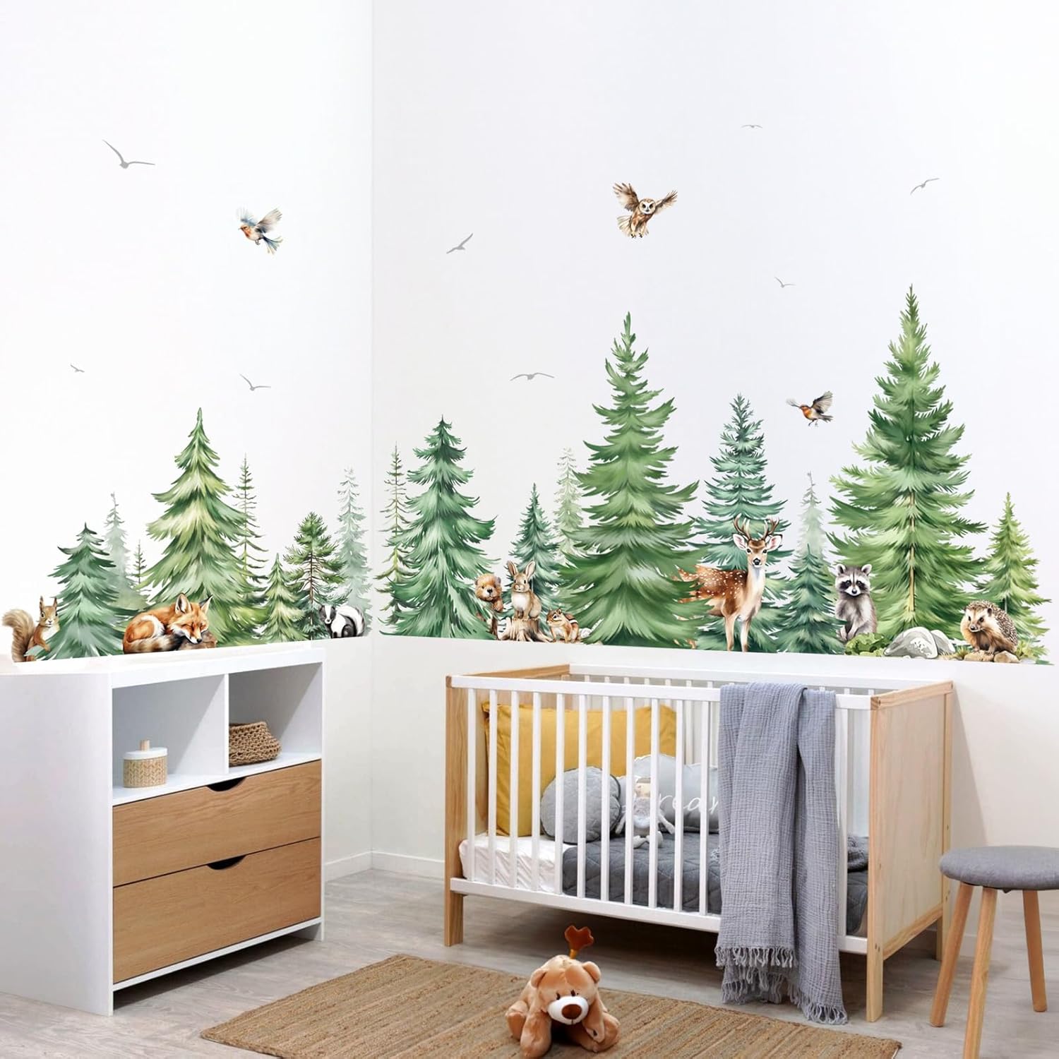 ملصقات حائط كبيرة بألوان مائية - مراجعة Wall Decal Nursery وسعره