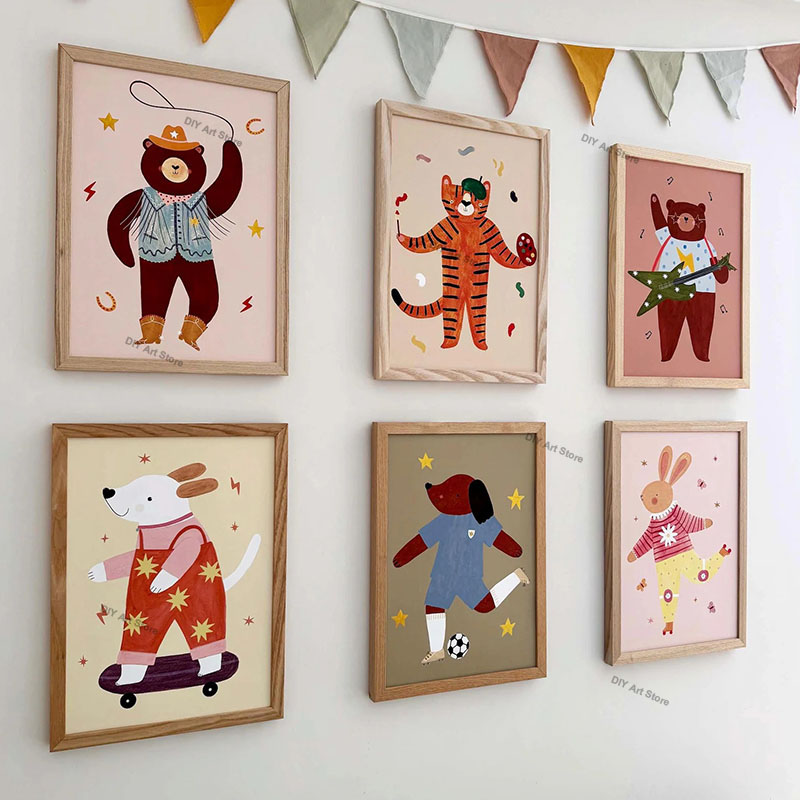 لوحات فنية جدارية كرتونية مضحك - مراجعة Baby Nursery Paintings وسعره