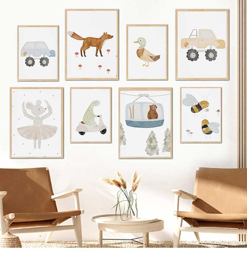 ملصقات وطباعات كرتونية على شكل - مراجعة Baby Nursery Paintings وسعره