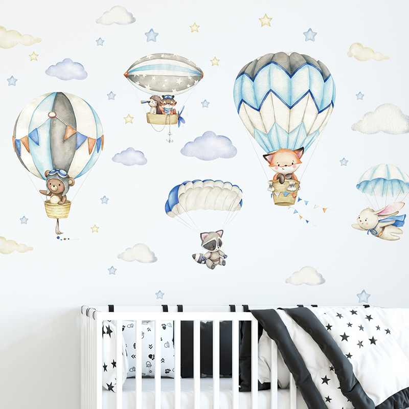 ملصقات حائط على شكل منطاد الهو - مراجعة Baby Nursery Labels وسعره