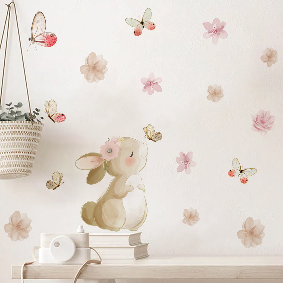 الكرتون الأرنب الزهور فراشة ال - مراجعة Baby Nursery Girl Room وسعره