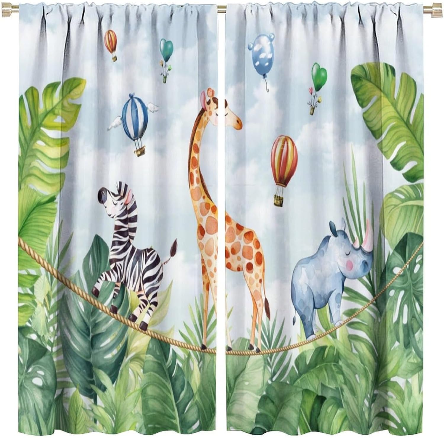 سفاري، غابة، ستائر تعتيم بطبعا - مراجعة Blackout Curtain Nursery وسعره