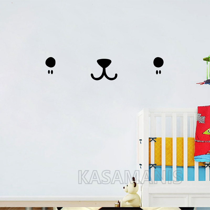 لطيف Kawaii الوجه جدار الفن مل - مراجعة Baby Nursery Labels وسعره