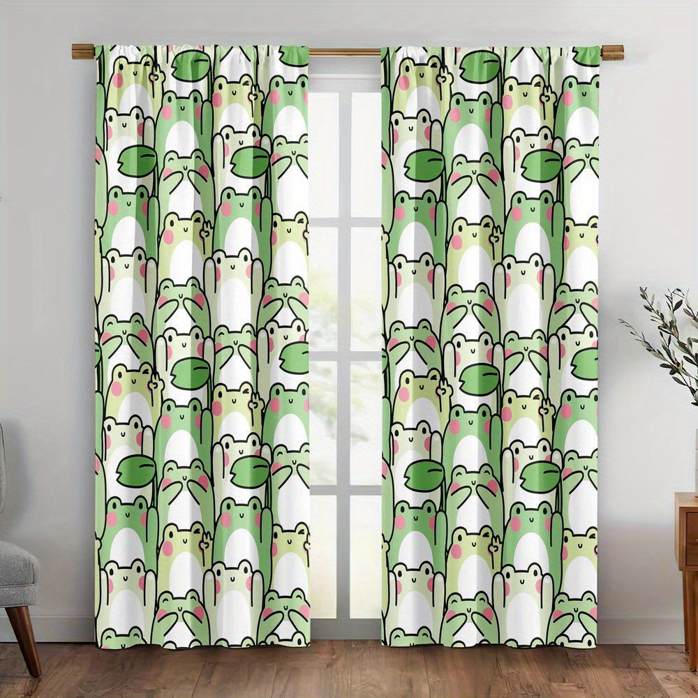 قطعتان من ستائر بنمط الضفدع ال - مراجعة Blackout Curtain Nursery وسعره