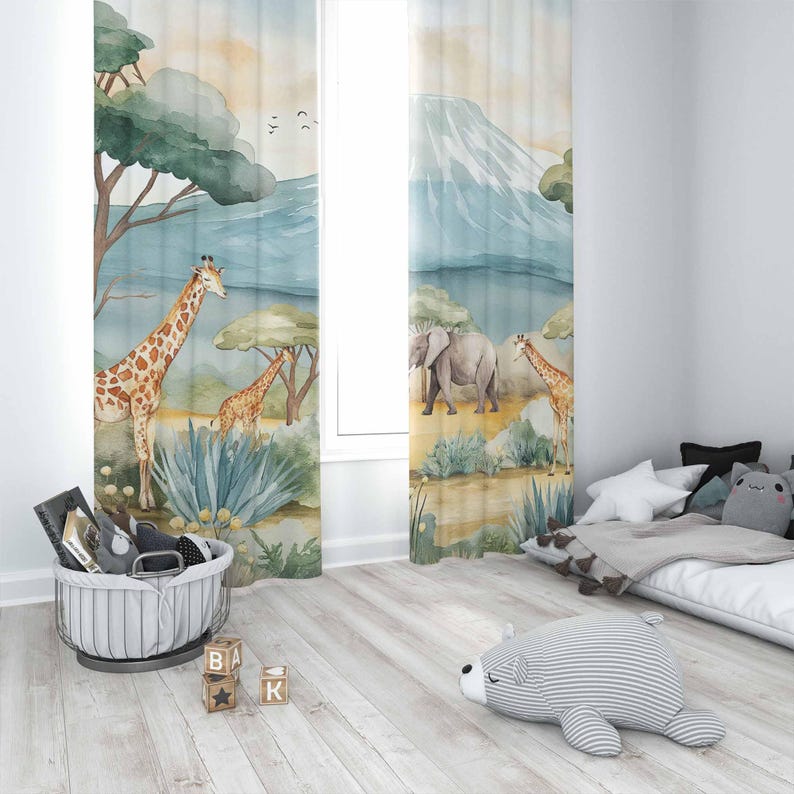 ستائر حيوانات سفاري للأطفال ست - مراجعة Blackout Curtain Nursery وسعره