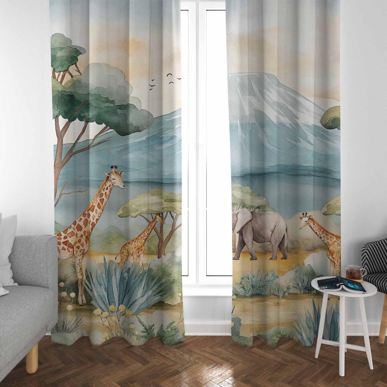 ستائر حيوانات سفاري للأطفال ست - مراجعة Blackout Curtain Nursery وسعره