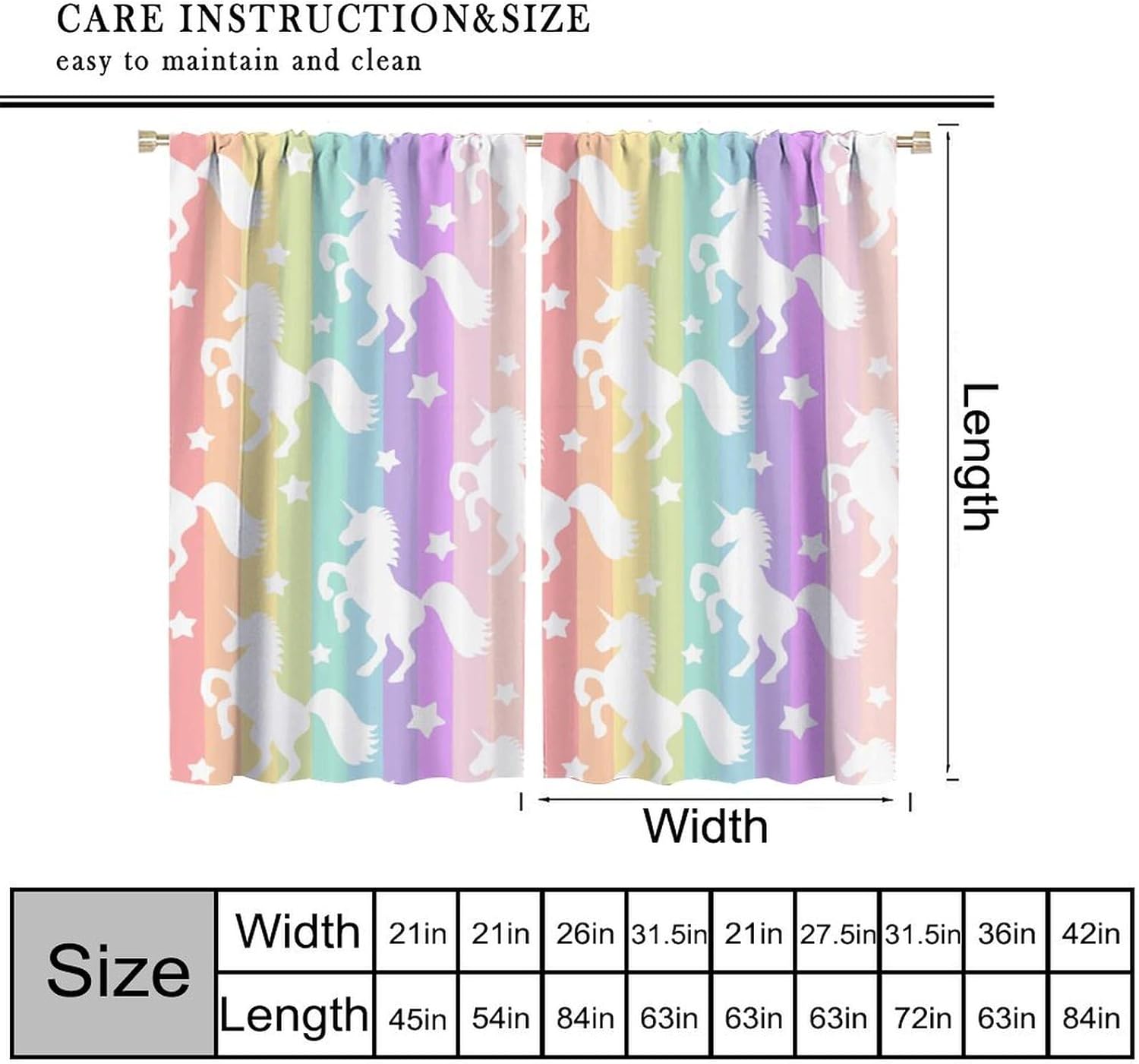 قوس قزح يونيكورن ستائر التعتيم - مراجعة Blackout Curtain Nursery وسعره