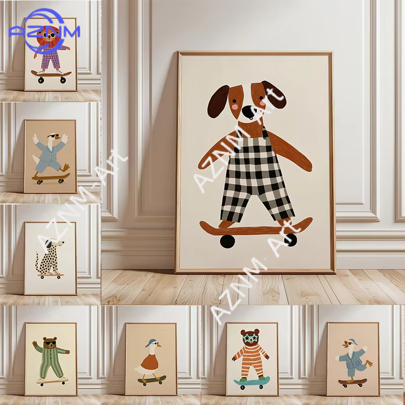 لوحة فنية مضحكة لحيوانات تمارس - مراجعة Baby Nursery Paintings وسعره
