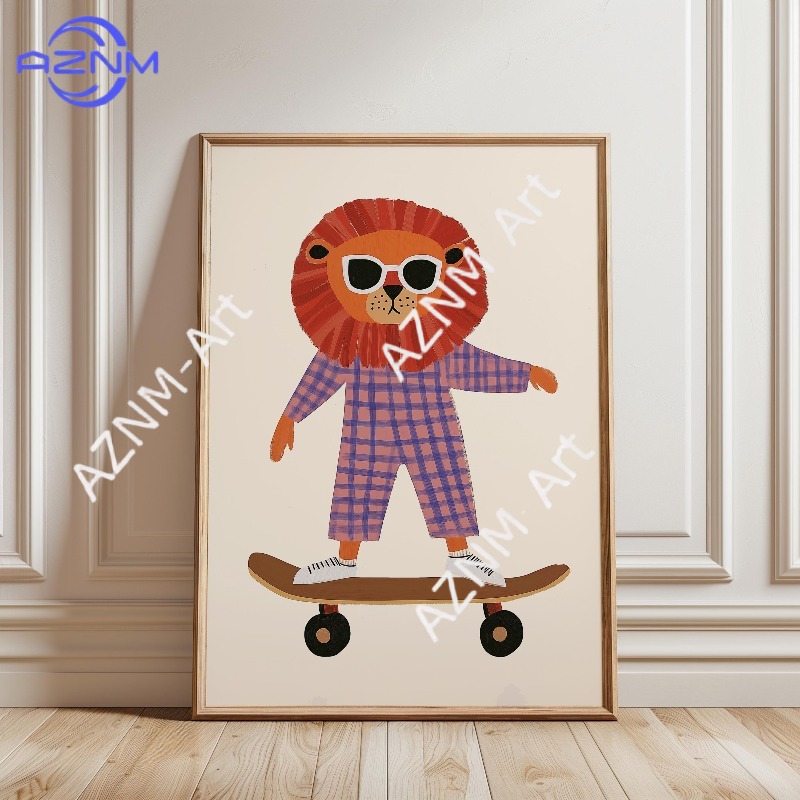 لوحة فنية مضحكة لحيوانات تمارس - مراجعة Baby Nursery Paintings وسعره