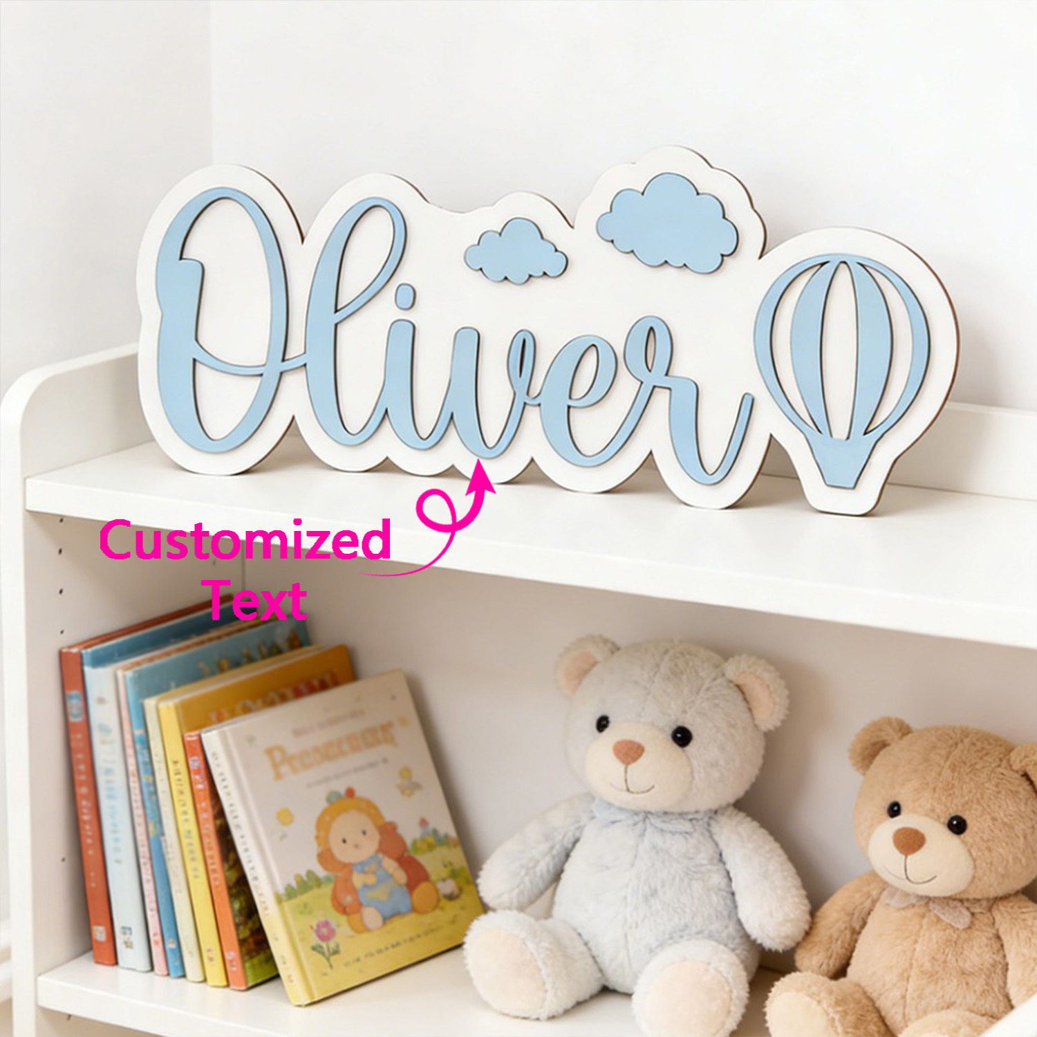 لافتة غرفة مخصصة على شكل منطاد - مراجعة Baby Nursery Toy وسعره