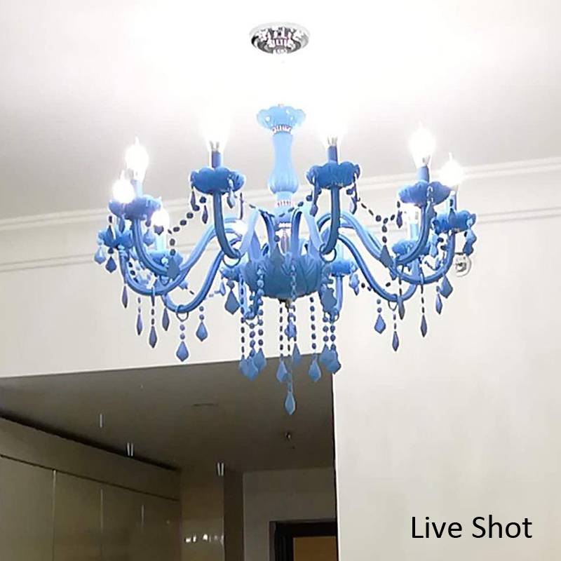 النمط الأوروبي الضوء الأزرق كر - مراجعة Baby Nursery Chandelier وسعره