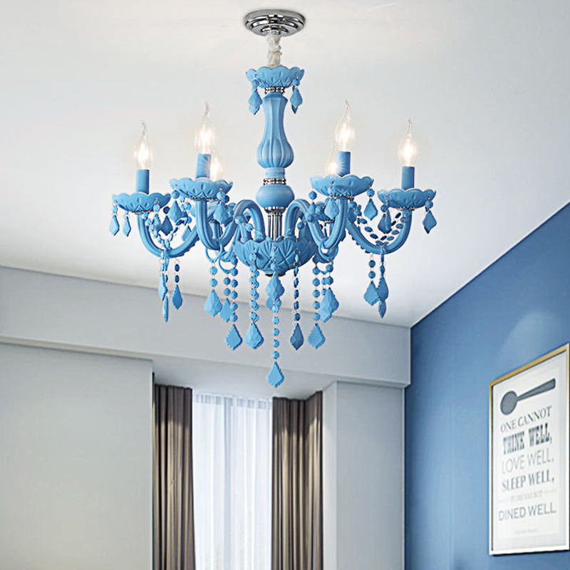 النمط الأوروبي الضوء الأزرق كر - مراجعة Baby Nursery Chandelier وسعره