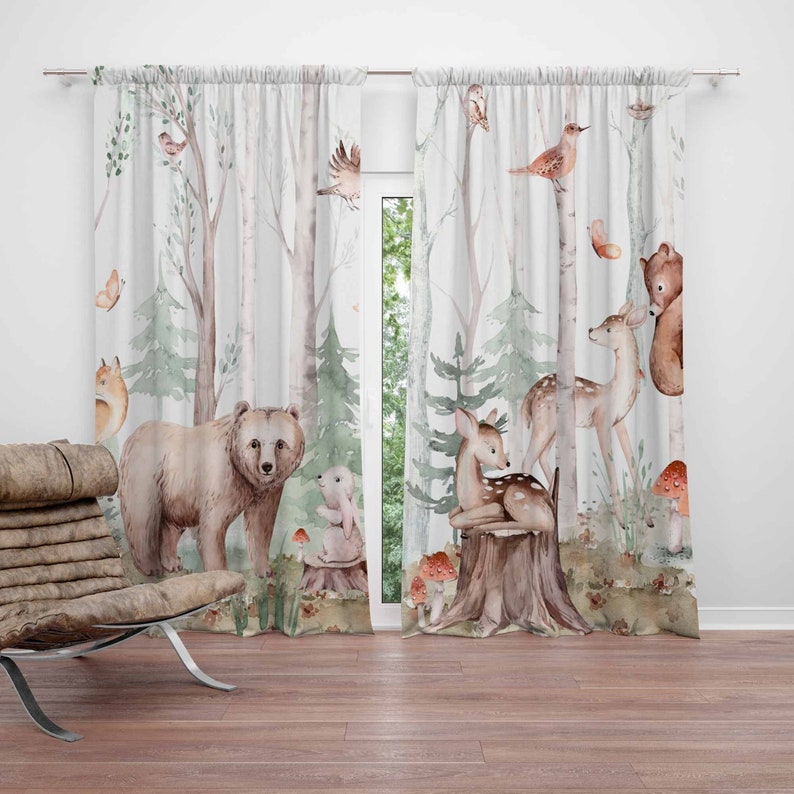 ستائر حيوانات الغابة ستائر حضا - مراجعة Blackout Curtain Nursery وسعره